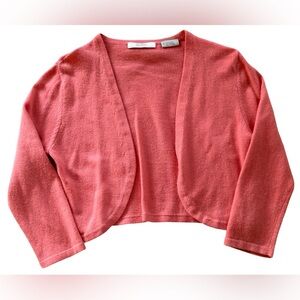 Neiman Marcus Cashmere Collection Cropped Open Cardigan Pink Size S